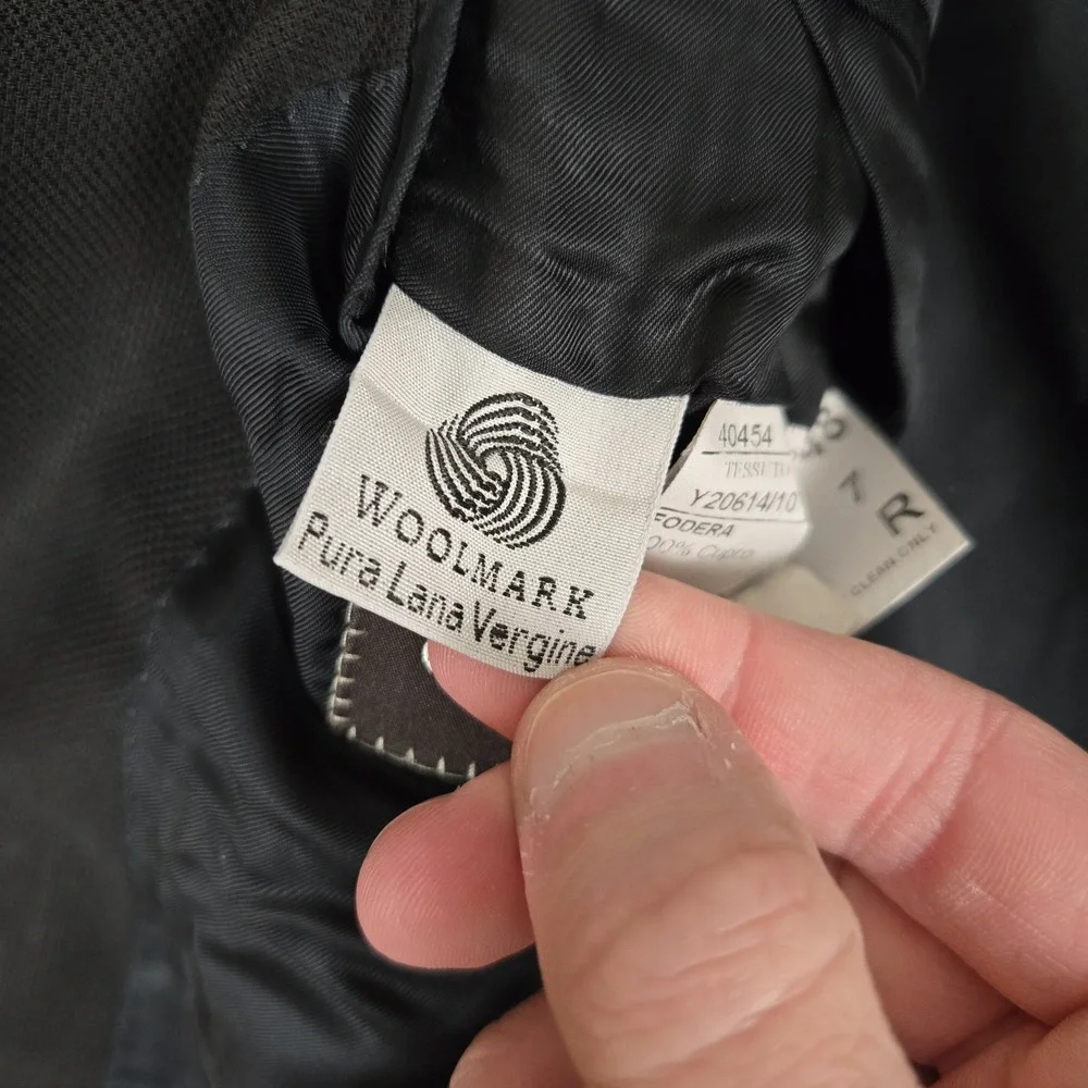 Canali Blazer Men 48R Black Wool Sport Jacket Italy Travel Water Resistant *READ